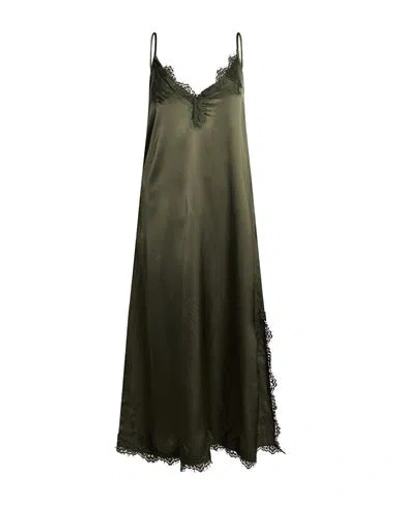 Pink Memories Woman Midi Dress Military Green Size 4 Viscose, Elastane