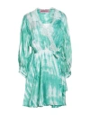 Pink Memories Woman Mini Dress Emerald Green Size 6 Viscose, Cotton, Polyamide In Green