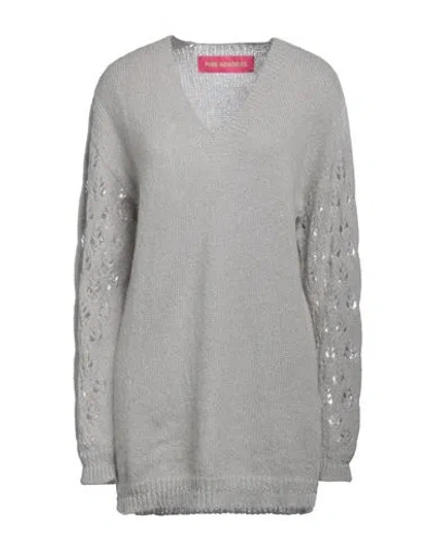 Pink Memories Woman Mini Dress Light Grey Size 8 Acrylic, Mohair Wool, Polyamide, Wool, Synthetic Fi