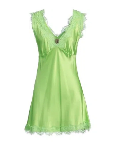 Pink Memories Woman Mini Dress Lime Green Size 6 Viscose, Elastane, Cotton, Polyamide