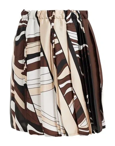 Pink Memories Woman Mini Skirt Dark Brown Size 6 Polyester
