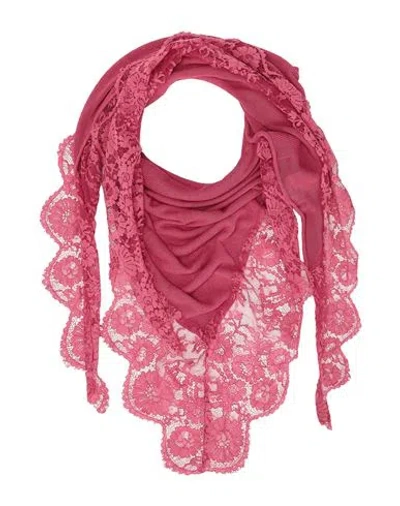 Pink Memories Woman Scarf Fuchsia Size - Viscose, Linen, Polyamide, Cotton