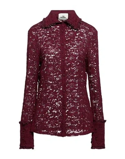 Pink Memories Woman Shirt Garnet Size 8 Viscose, Cotton, Polyamide In Red