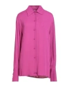 Pink Memories Woman Shirt Magenta Size L Viscose In Pink