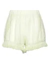 Pink Memories Woman Shorts & Bermuda Shorts Light Green Size 8 Linen In Green