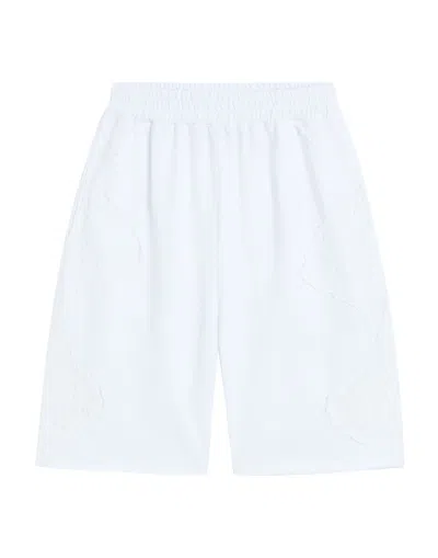 Pink Memories Woman Shorts & Bermuda Shorts White Size 4 Cotton, Nylon
