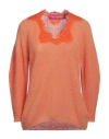 Pink Memories Woman Sweater Apricot Size 6 Alpaca Wool, Polyamide, Wool, Cotton In Orange