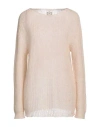 Pink Memories Woman Sweater Beige Size 10 Acrylic, Mohair Wool, Polyamide, Wool
