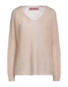 Pink Memories Woman Sweater Beige Size 4 Acrylic, Mohair Wool, Polyamide, Wool