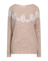 Pink Memories Woman Sweater Beige Size 8 Alpaca Wool, Polyamide, Wool, Cotton In Beige