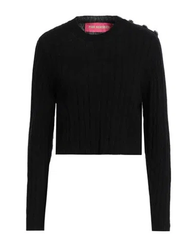 Pink Memories Woman Sweater Black Size 4 Recycled Wool, Viscose, Recycled Polyamide, Cashmere
