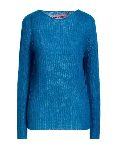Pink Memories Woman Sweater Blue Size 10 Acrylic, Merino Wool, Polyamide, Wool