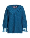 Pink Memories Woman Sweater Blue Size 8 Acrylic, Mohair Wool, Polyamide, Wool