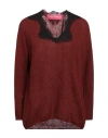 Pink Memories Woman Sweater Brown Size 2 Alpaca Wool, Polyamide, Wool, Cotton