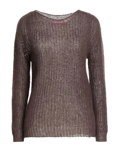 Pink Memories Woman Sweater Brown Size 8 Acrylic, Merino Wool, Polyamide, Wool
