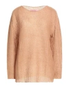 Pink Memories Woman Sweater Camel Size 6 Acrylic, Merino Wool, Polyamide, Wool In Brown