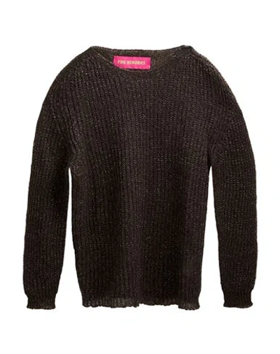 Pink Memories Woman Sweater Chocolate Brown Size 10 Acrylic, Mohair Wool, Polyamide, Wool In Black