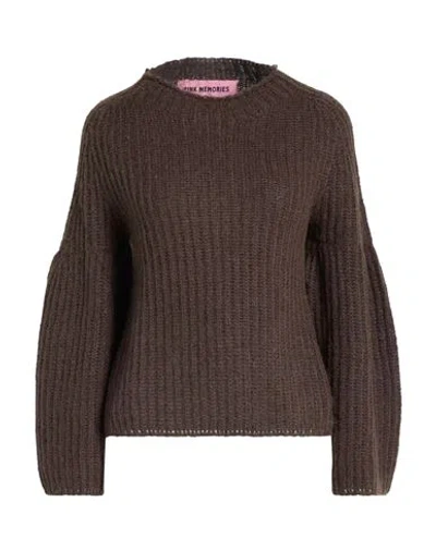 Pink Memories Woman Sweater Chocolate Brown Size 2 Acrylic, Mohair Wool, Polyamide, Wool