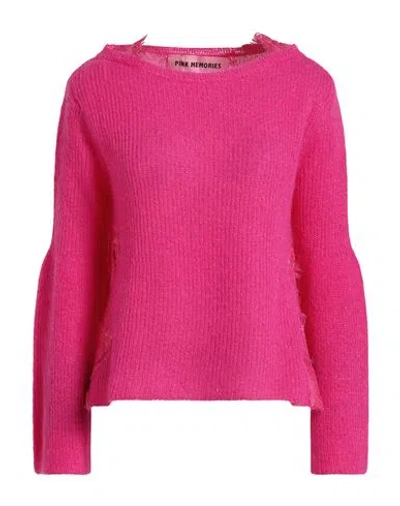 Pink Memories Woman Sweater Fuchsia Size 6 Polyamide, Mohair Wool, Wool