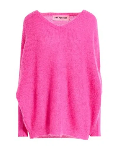 Pink Memories Woman Sweater Fuchsia Size 8 Polyamide, Mohair Wool, Wool