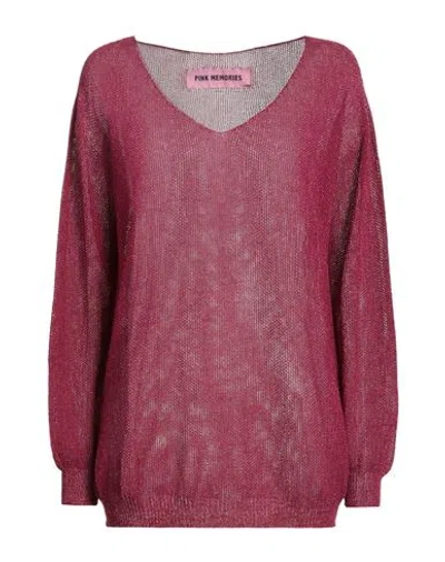 Pink Memories Woman Sweater Garnet Size 6 Viscose, Polyamide, Metallic Fiber In Burgundy