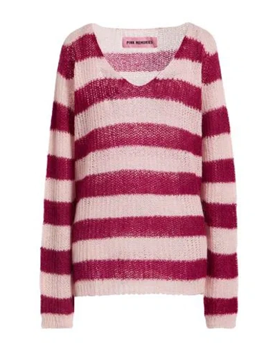 Pink Memories Woman Sweater Garnet Size 8 Acrylic, Mohair Wool, Polyamide, Wool In Red