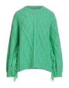 Pink Memories Woman Sweater Green Size 8 Acrylic, Mohair Wool, Polyamide, Wool In Green