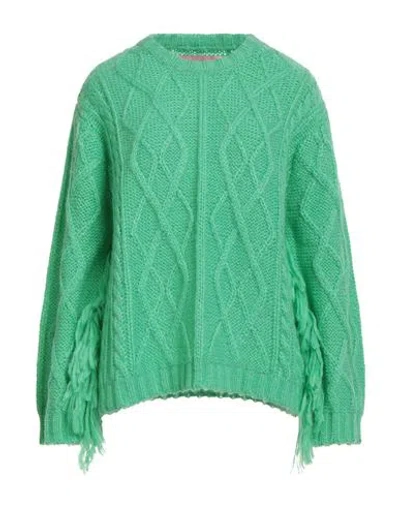 Pink Memories Woman Sweater Green Size 8 Acrylic, Mohair Wool, Polyamide, Wool