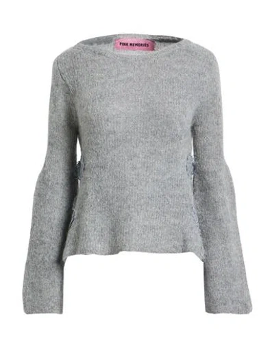 Pink Memories Woman Sweater Grey Size 10 Polyamide, Mohair Wool, Wool In Gray
