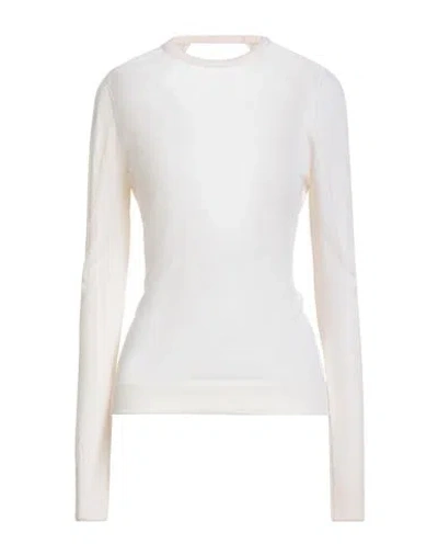 Pink Memories Woman Sweater Ivory Size 6 Merino Wool In White