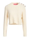 Pink Memories Woman Sweater Ivory Size 4 Recycled Wool, Viscose, Recycled Polyamide, Cashmere In White