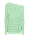 Pink Memories Woman Sweater Light Green Size 10 Cotton, Acrylic, Metallic Polyester, Polyamide