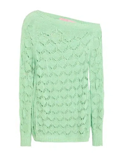 Pink Memories Woman Sweater Light Green Size 10 Cotton, Acrylic, Metallic Polyester, Polyamide
