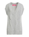 Pink Memories Woman Sweater Light Grey Size 6 Acrylic, Alpaca Wool, Merino Wool, Wool In Gray