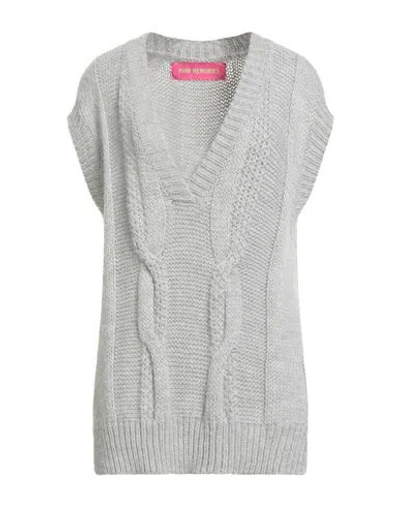 Pink Memories Woman Sweater Light Grey Size 6 Acrylic, Alpaca Wool, Merino Wool, Wool In Gray
