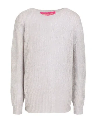 Pink Memories Woman Sweater Light Grey Size 8 Acrylic, Mohair Wool, Polyamide, Wool In Gray