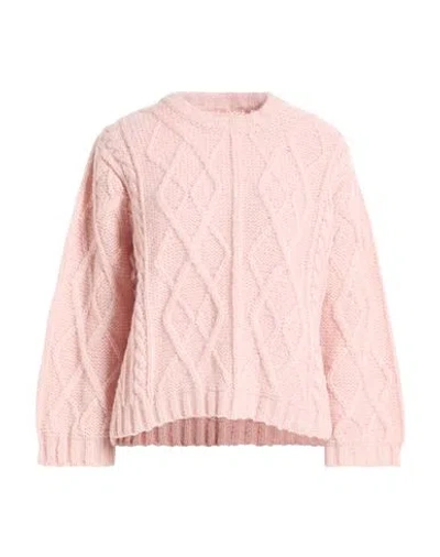 Pink Memories Woman Sweater Light Pink Size 2 Acrylic, Mohair Wool, Polyamide, Wool