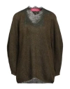 Pink Memories Woman Sweater Military Green Size 6 Alpaca Wool, Polyamide, Wool, Cotton In Green