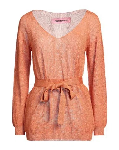 Pink Memories Woman Sweater Orange Size 4 Viscose, Polyamide, Metallic Fiber