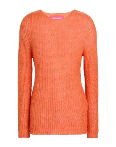 Pink Memories Woman Sweater Orange Size 8 Acrylic, Mohair Wool, Polyamide, Wool