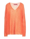 Pink Memories Woman Sweater Orange Size 8 Acrylic, Mohair Wool, Polyamide, Wool