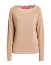 Pink Memories Woman Sweater Sand Size 8 Viscose, Linen, Polyamide In Neutral