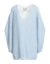 Pink Memories Woman Sweater Sky Blue Size 8 Polyamide, Mohair Wool, Wool