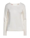 Pink Memories Woman Sweater White Size 8 Merino Wool