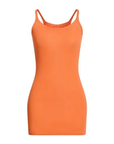 Pink Memories Woman Tank Top Orange Size 4 Cotton