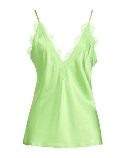 Pink Memories Woman Top Lime Green Size 8 Viscose, Elastane, Cotton, Polyamide