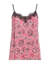 Pink Memories Woman Top Magenta Size 6 Cotton, Polyamide In Magenta