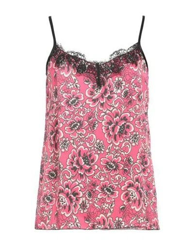 Pink Memories Woman Top Magenta Size 6 Cotton, Polyamide