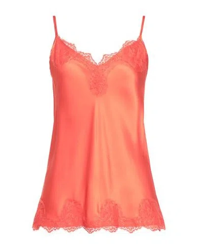 Pink Memories Woman Top Orange Size 10 Viscose, Elastane, Cotton, Polyamide