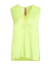 Pink Memories Woman Top Yellow Size 6 Viscose, Elastane